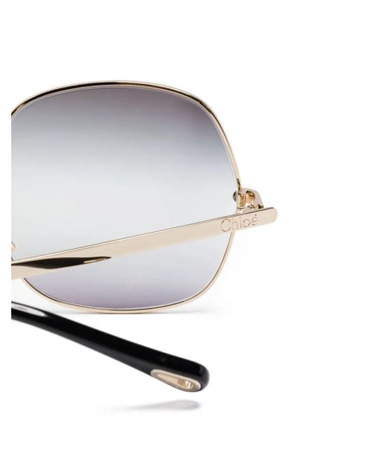 Chloé Metallic Oversize-Frame Sunglasses