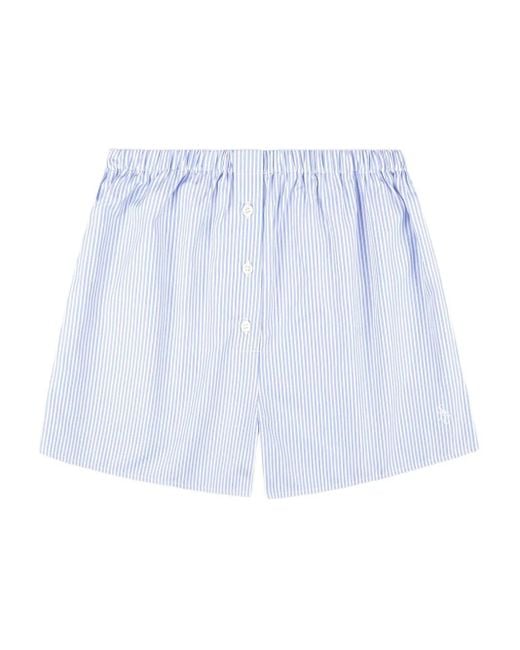 Sporty & Rich Blue Striped Button Shorts