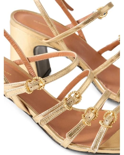 Claudie Pierlot Metallic Buckled Multi-Strap Sandals