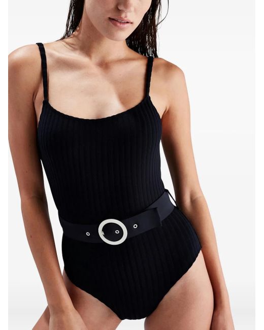 Bañador The Nina Con Cinturón Solid & Striped de color Black