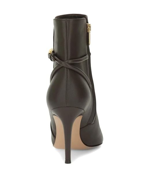 Gianvito Rossi Black Buckle-Detail Leather Ankle Boots