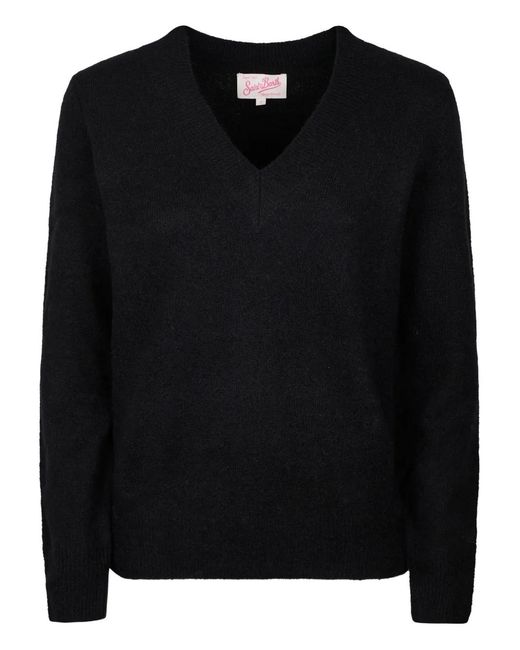 Mc2 Saint Barth Black V-Neck Sweater