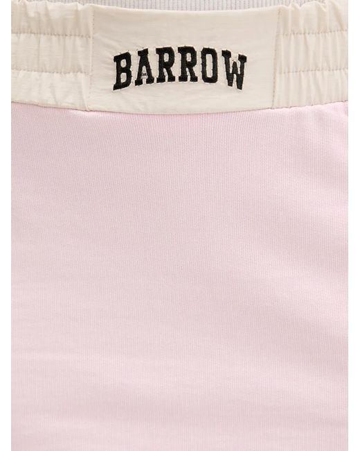 Barrow Pink Logo-Patch Straight Mini Skirt