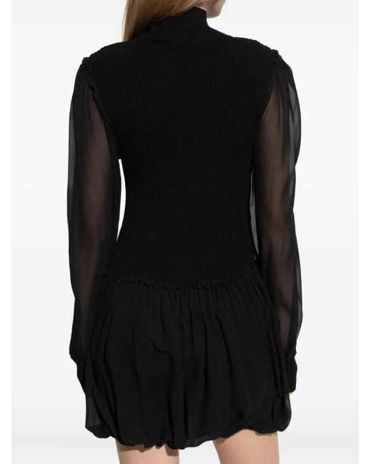 FRAME Black Robe Courte À Manches Transparentes