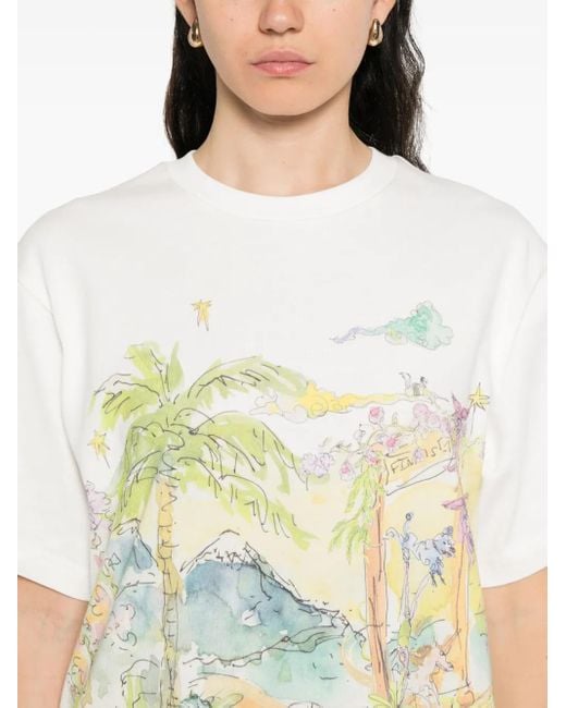 ALÉMAIS White T-Shirt mit grafischem Print