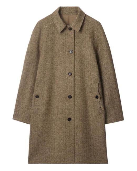 Burberry Brown Herringbone Reversible Coat for men