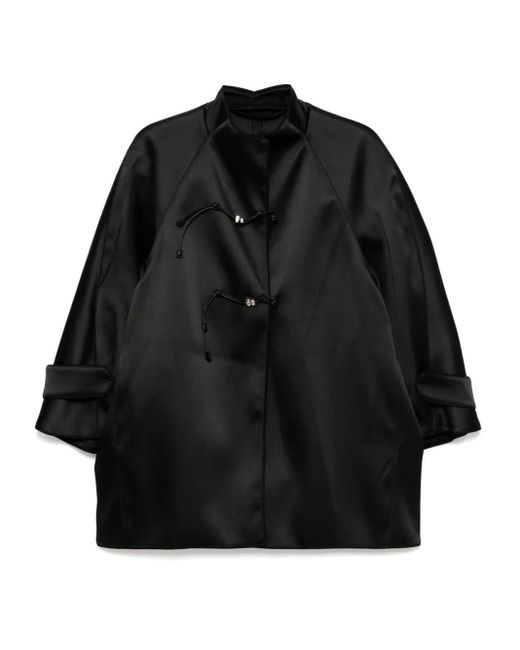 Ermanno Scervino Rounded Shoulders Cocoon Coat Black