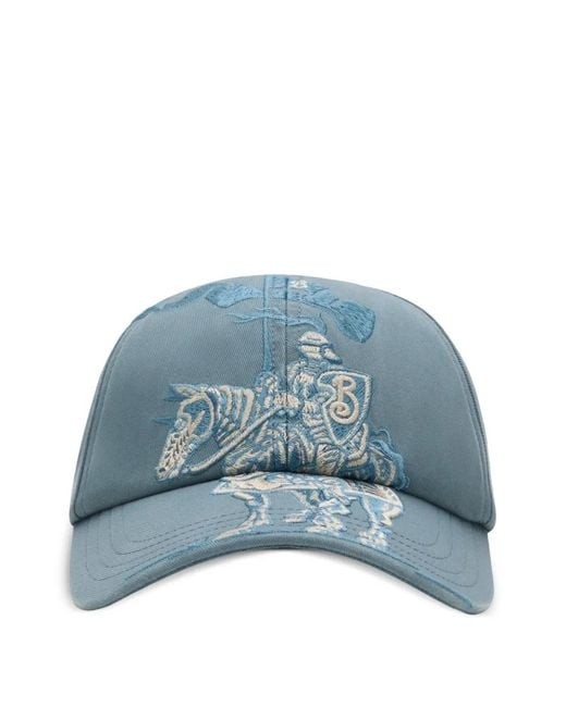 Burberry Blue Ekd Baseball Cap for men