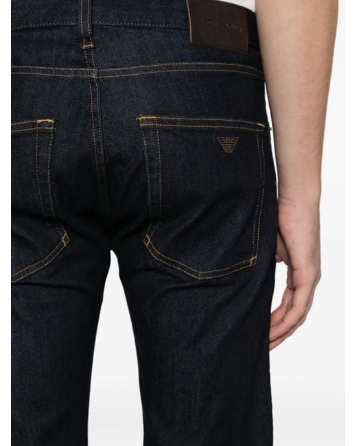 メンズ Emporio Armani ロゴパッチ ジーンズ Black