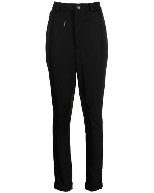 Ralph Lauren Black Mid-Rise Slim-Fit Trousers