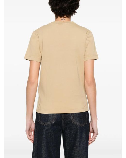 Jacquemus Top Met Logo Patch Korte Mouwen in het Natural
