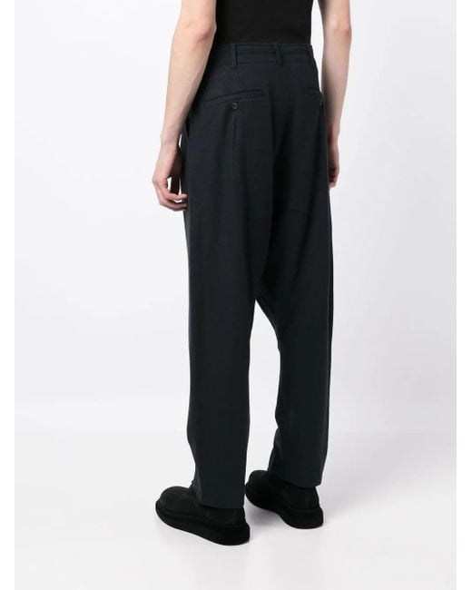 Forme D'expression Black Pleated Drop-Crotch Trousers for men