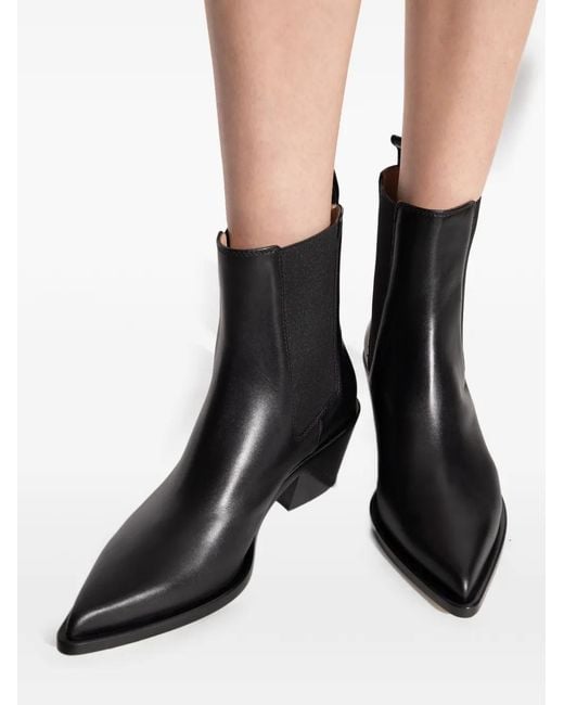 Gianvito Rossi Black Pointed-Toe Ankle Boots