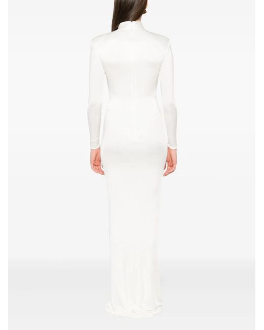 The New Arrivals Ilkyaz Ozel White Darja Draped Dress