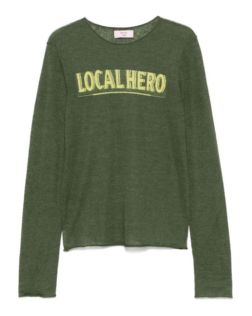 Martine Rose Green Logo-Intarsia Sweater for men