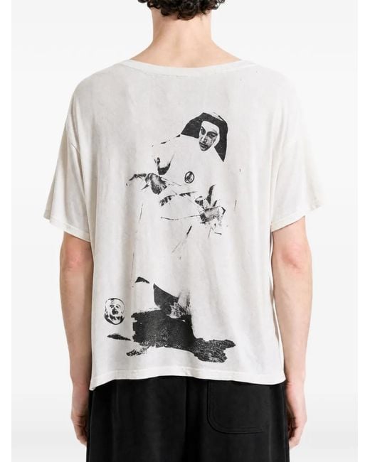 Enfants Riches Deprimes White Nun Kicks Baby Graphic-Print T-Shirt for men