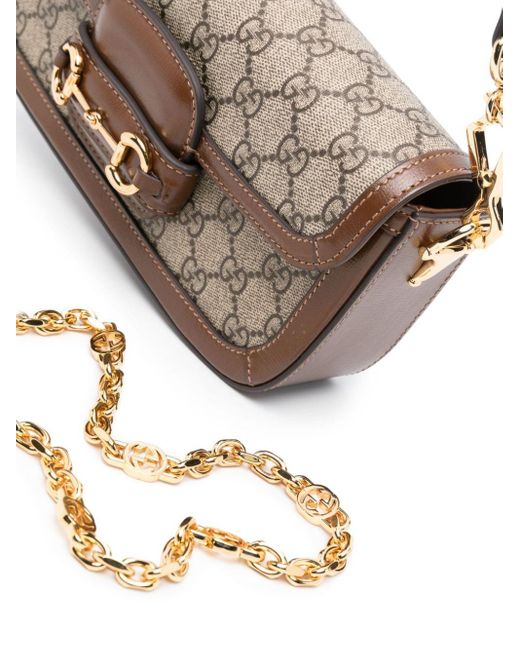 Mini sac porté épaule Horsebit 1955 Gucci en coloris Brown