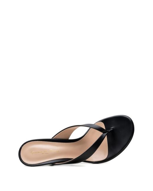 Gianvito Rossi Black Sofia Thong Sandals