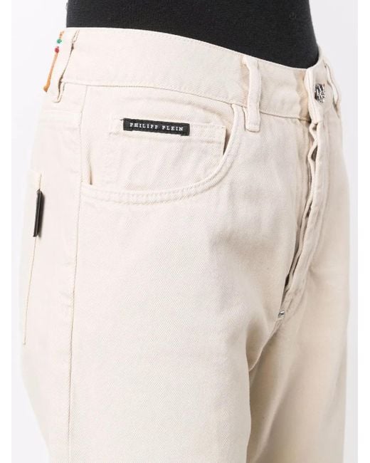 Philipp Plein Natural Iconic Plein Loose-Cut Trousers
