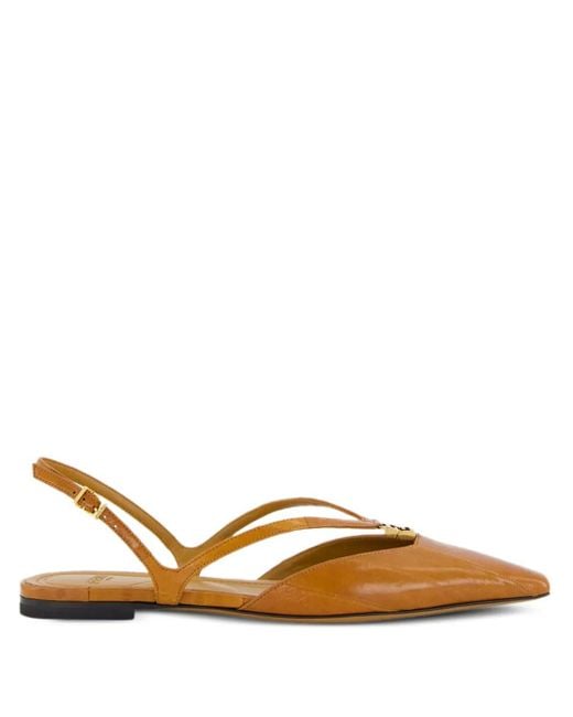 Fendi Ffold Platte Pumps in het Brown