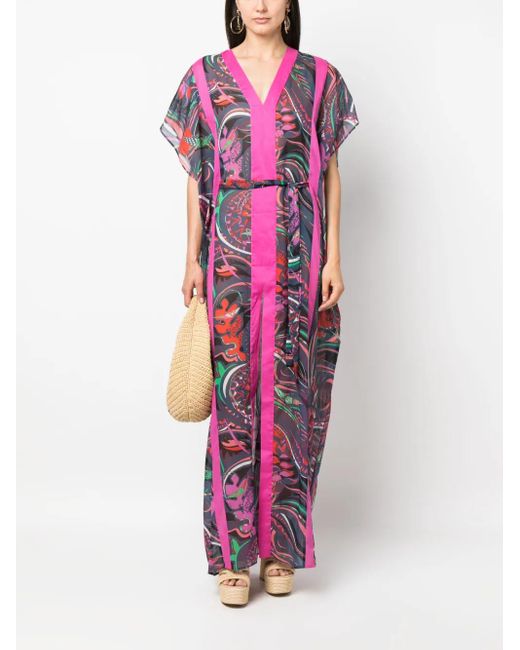 Emilio Pucci Purple Printed Kaftan Dress