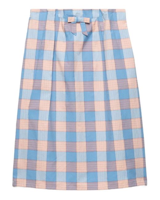 Jupe À Détail De Nœud Prada en coloris Blue