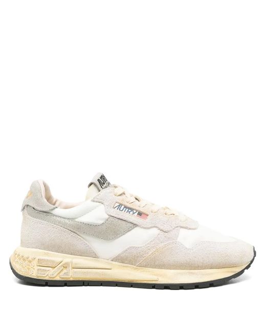 Autry White Reelwind Supervintage Low Nylon/Crack Shoes for men