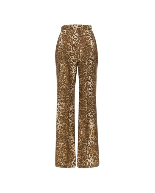Max Mara Natural Printed Silk Trousers