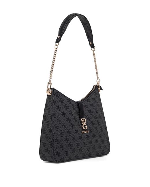 Guess Black Zamira Monogrammed Shoulder Bag