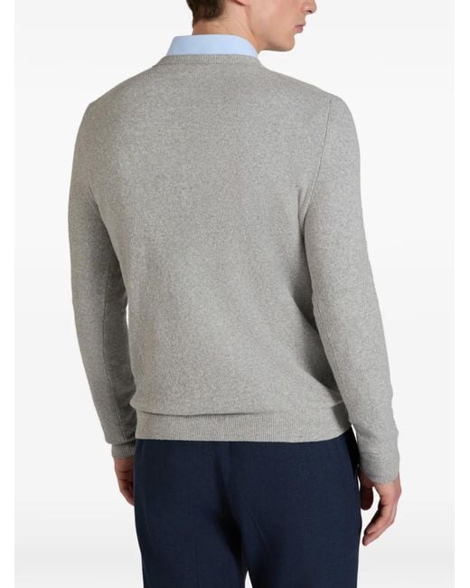 Zanone Gray Bouclé Crew-Neck Sweater for men