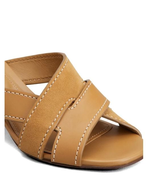 Tod's Brown Cross-Strap Sandals