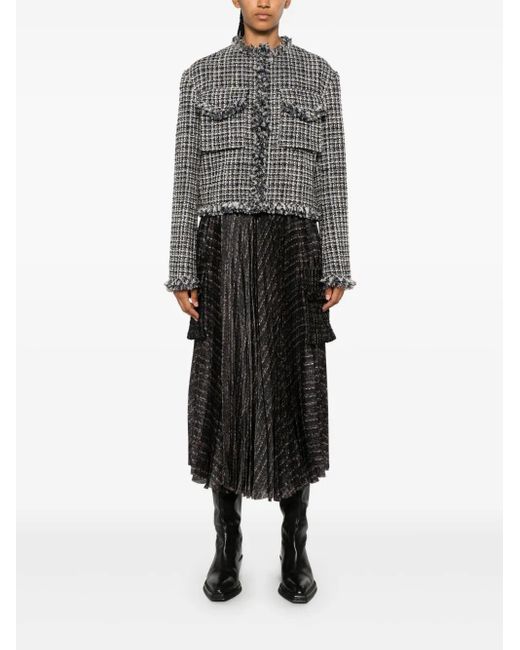 Sacai Black Abstract Pattern Skirt