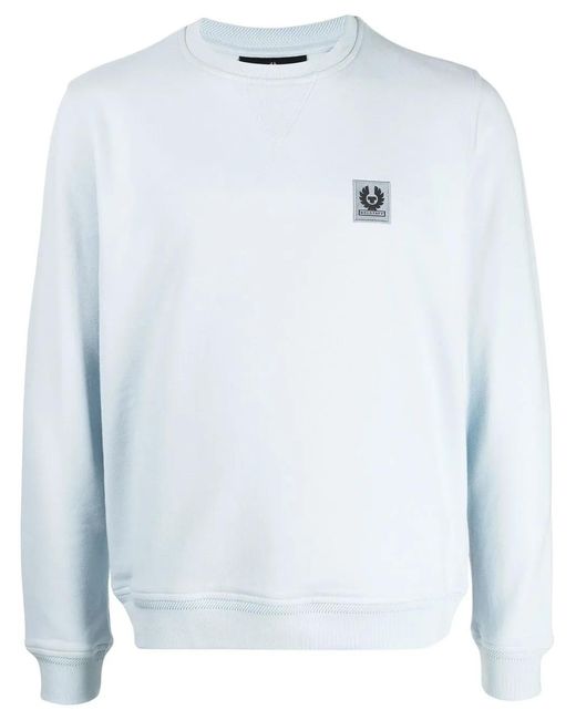 Belstaff Blue Logo Patch Long-Sleeved Sweatshirt for men