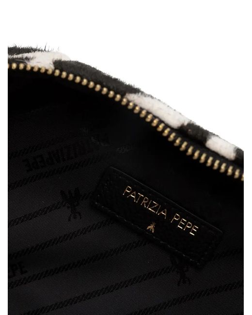 Patrizia Pepe Black Sac Porté Épaule À Imprimé Zébré