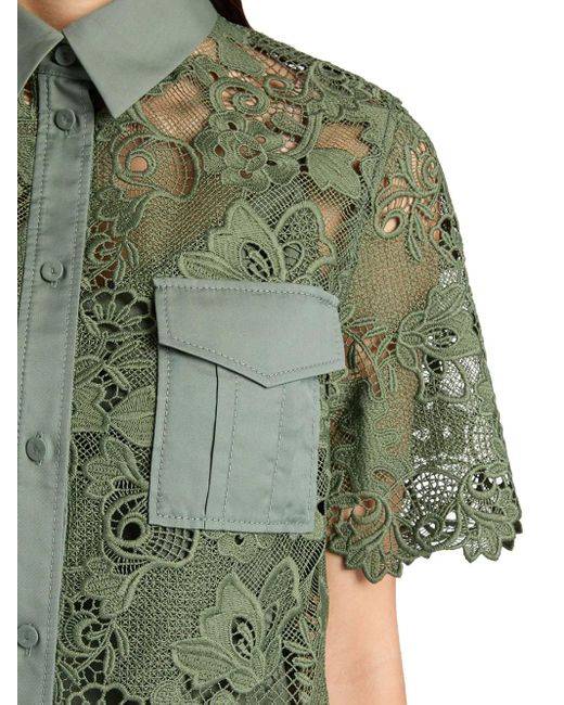 Ports 1961 シャンティリーレース シャツ Green