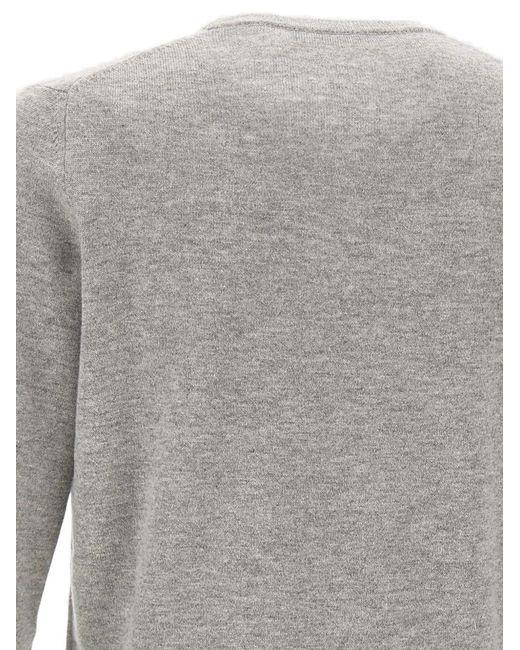 Kangra Gray Ribbed Crew-Neck Sweater for men