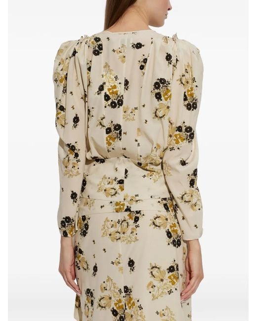 Isabel Marant White Zarga Floral-Print Top
