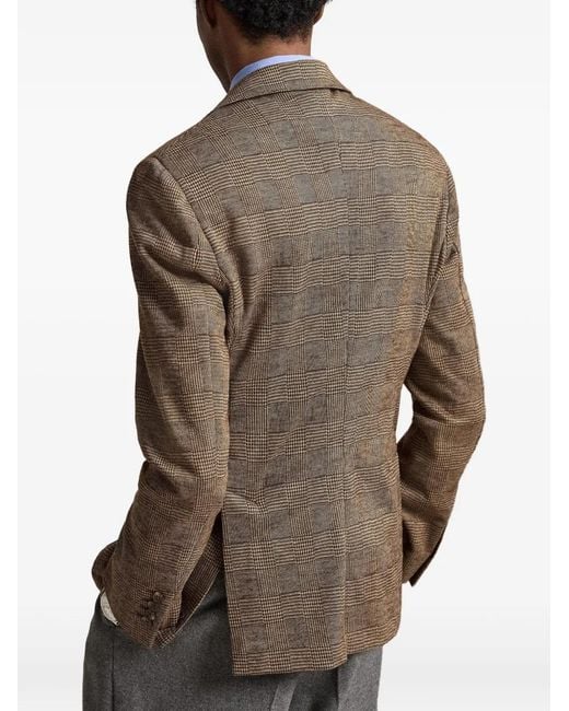 Polo Ralph Lauren Brown Polo Soft Double-Breasted Check Jacket for men