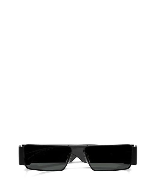 Versace Black Medusa-Plaque Rectangle-Frame Sunglasses for men