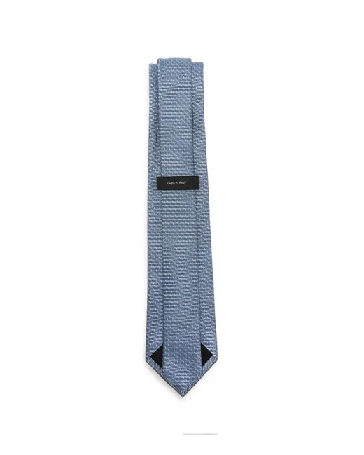 Boss Blue Micro-Pattern Silk Tie for men