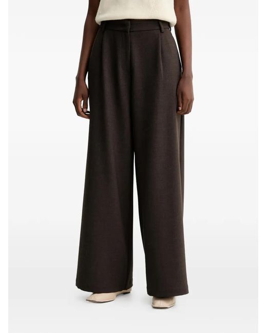 Pleated wide-leg trousers Sessun de color Black