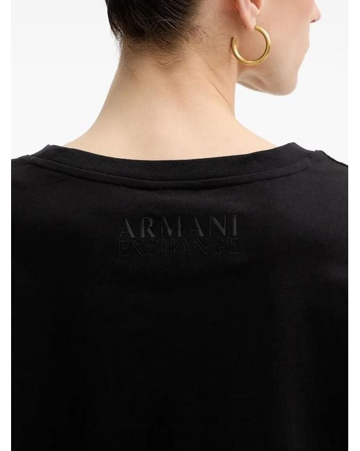 ARMANI EXCHANGE Black Logo-Detail T-Shirt