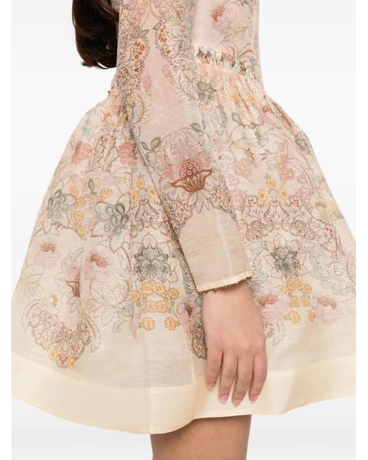 Zimmermann Natural Rebellion Floral-Print Mini Dress