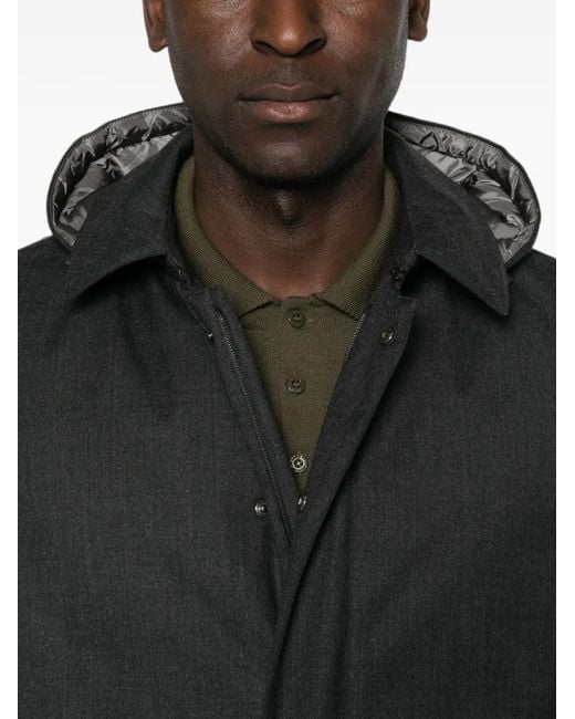 Herno Gray Hooded Padded Coat for men