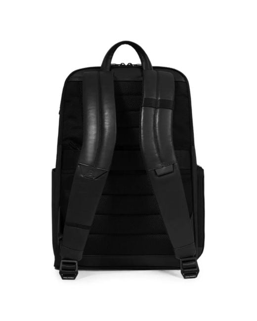 Piquadro Black Multi-Pocket Backpack for men
