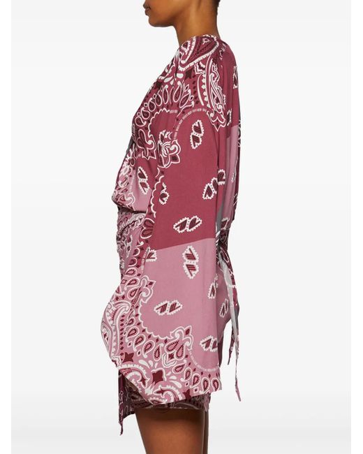 The Attico Red Bandana-Print Dress