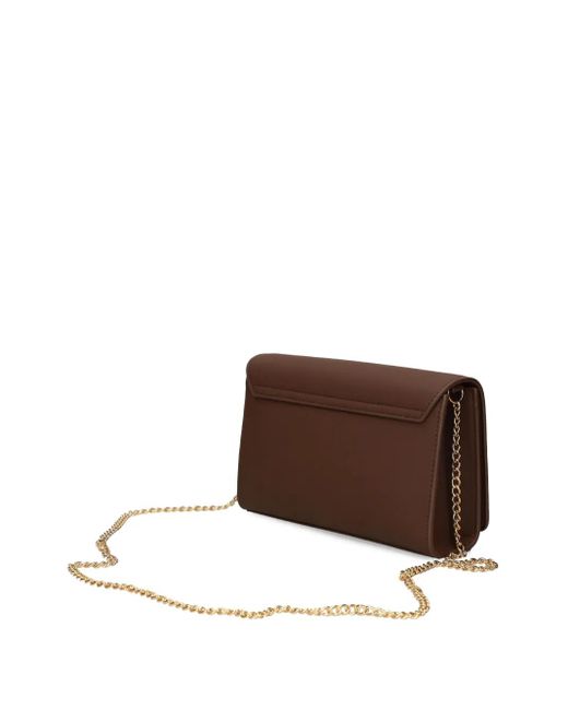 Love Moschino Brown Logo-Plaque Chain Cross Body Bag