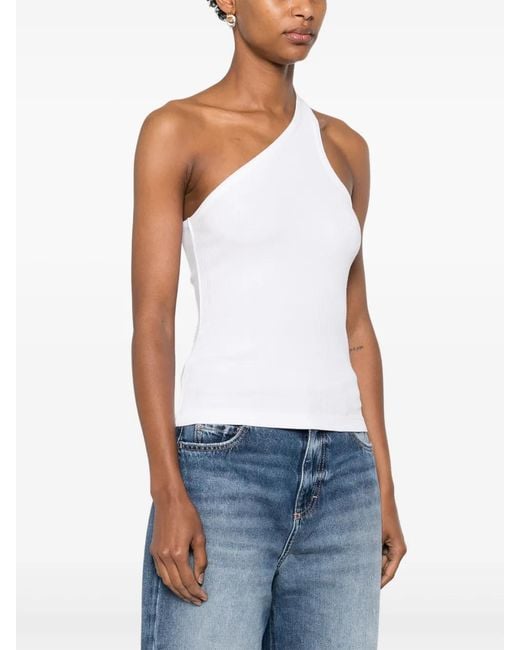 Agolde White One-Shoulder Top