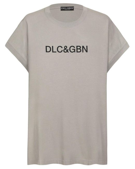 Dolce & Gabbana T-Shirt mit Logo-Print in Gray für Herren