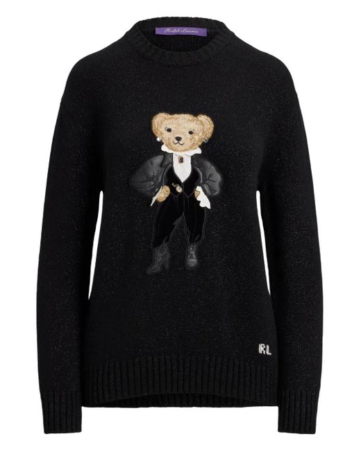 Ralph Lauren Black Metallic-Bear Sweater